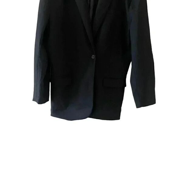 ZARA Single Button Black Oversized Blazer Suit Separates Viscose Blend SZ XL - Picture 3 of 11